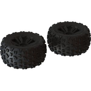 ARRMA RC Ara550059 'Copperhead2 Mt' Tyre Set Glued (Black) (2Pcs)
