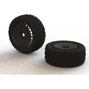 ARRMA RC Katar T Belted 6S Tire Set Glued (Blk) (2) (ARA550097)