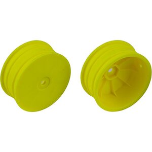 Team Associated 92363 4WD Front Wheels, 2.2", 12mm hex, +1.5mm, fluorescent yellow