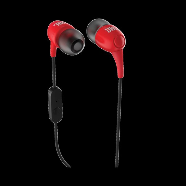 JBL T100A in-ear -nappikuulokkeet mikrofonilla (Punainen)