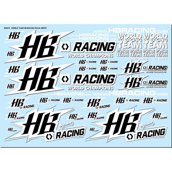 HB Racing World Team  Decals White HB204074